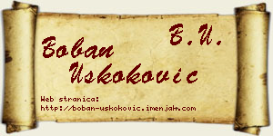 Boban Uskoković vizit kartica
